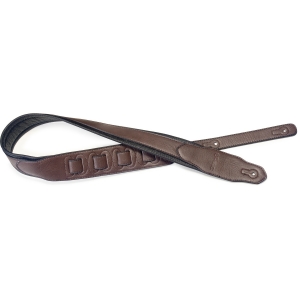 Stagg Kunstleder Gitarrengurt gepolstert dunkelbraun mit Dreieck Ende