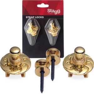 Stagg Ersatz Gurtkn�pfe f�r Gitarre gold
