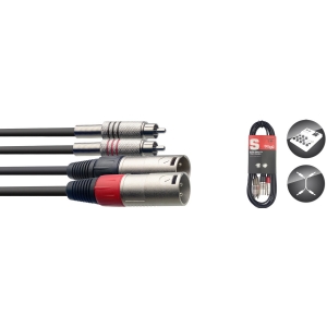 Zwillingskabel, XLR/Cinch (m/m), 60 cm
