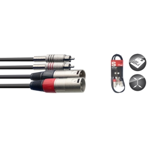 Zwillingskabel, XLR/Cinch (m/m), 1.5 m