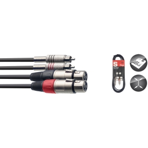 Zwillingskabel, XLR/Cinch (f/m), 3 m
