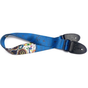 Stagg Gitarrengurt mit mexican Skull Motiv blau