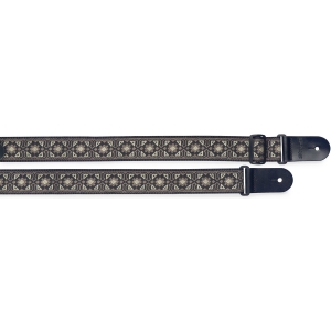 Stagg Nylon Gitarrengurt mit Blumen Motiv grau