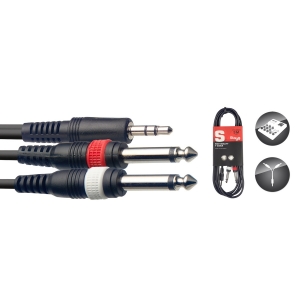 Y-Kabel, Mini-Klinke/Klinke (m/m), 2 m