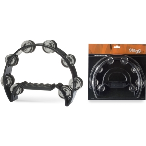 Stagg Schellenring mit Cutaway und 16 Schellen schwarz