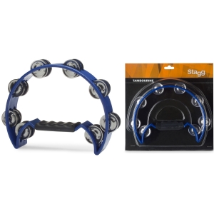 Stagg Schellenring mit Cutaway und 16 Schellen blau