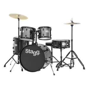 Stagg Drumset 20 Zoll mit Hardware und Becken 5-teilig schwarz