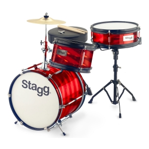 Stagg 12 Zoll Kinder Drumset mit Hardware, 3-teilig rot