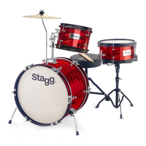 Stagg 16 Zoll Kinder Drumset mit Hardware, 3-teilig rot