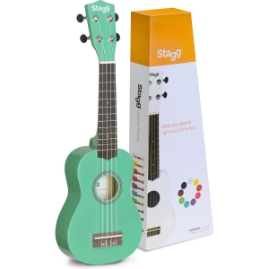 Stagg Sopran Ukulele gr�n mit Tasche