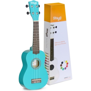Stagg Sopran Ukulele blau mit Tasche