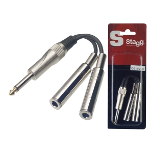 2x Mono Klinkenbuchse - Mono Klinkenstecker Adapterkabel