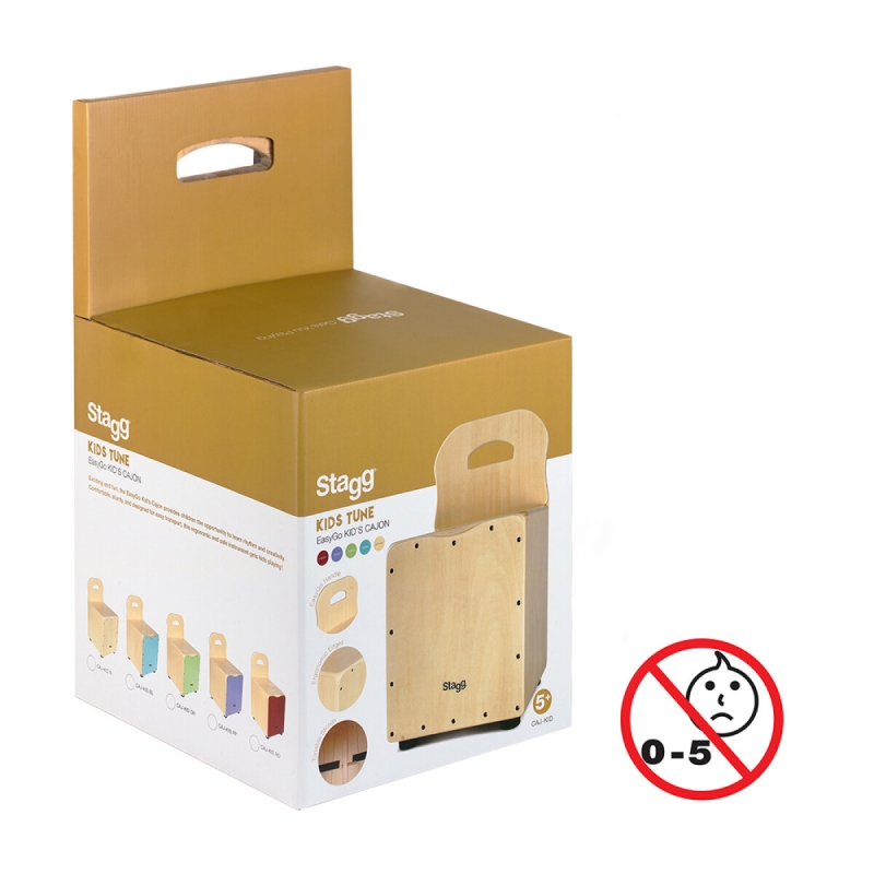 Stagg Kinder Cajon mit Rückenlehne Frontplatte natur DrumFactory
