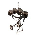 Schlagzeugwagen mit 4 Toms, Hi-Hat Rosette, 1 Beckenhalter