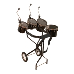 Schlagzeugwagen mit 4 Toms, Hi-Hat Rosette, 3 Beckenhalter