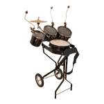 Schlagzeugwagen mit Snare, 3 Toms, 1 Hi-Hat, 3 Beckenhalter