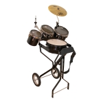 Schlagzeugwagen mit Snare, 3 Toms, Hi-Hat Halterung, 1 Becken