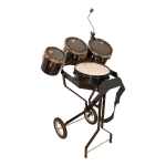 Schlagzeugwagen mit Snare, 3 Toms, Hi-Hat Rosette, 1 Beckenhalter