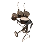 Schlagzeugwagen mit Snare, 3 Toms, Hi-Hat Rosette, 2 Beckenhalter