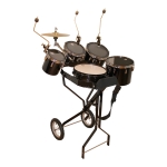 Schlagzeugwagen mit Snare, 4 Toms, 1 Hi-Hat, 3 Beckenhalter