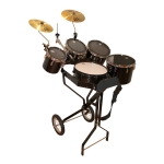 Schlagzeugwagen mit Snare, 4 Toms, Hi-Hat Halterung, 2 Becken