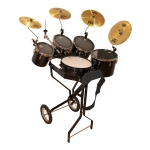 Schlagzeugwagen mit Snare, 4 Toms, Hi-Hat Halterung, 4 Becken