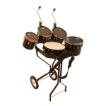 Schlagzeugwagen mit Snare, 4 Toms, Hi-Hat Rosette, 2 Beckenhalter