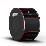 Lefima Marching Bass Drum CarboStroke schwarz rot