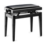 Stagg Klavierbank PB05 schwarz hochglanz mit Kunstleder Sitzflche schwarz