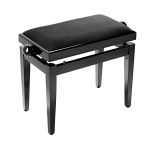 Stagg Klavierbank PB05 schwarz hochglanz mit gerippter Samt Sitzflche schwarz