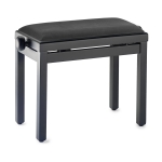 Stagg Klavierbank PB39 schwarz matt mit gerippter Samt Sitzflche schwarz