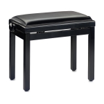 Stagg Klavierbank PB39 schwarz hochglanz mit Kunstleder Sitzflche schwarz