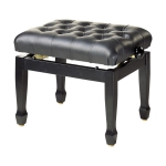 Stagg Klavierbank PB85 schwarz hochglanz mit Leder Sitzflche schwarz feuerfest