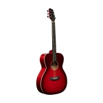 Stagg Auditorium Gitarre mit Decke aus Lindenholz transparent rot