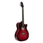 Stagg el. akustische Auditorium Gitarre transparent rot