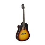 Stagg el. akustische Slope Shoulder Dreadnought Gitarre sunburst Linkshnder