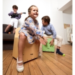 Stagg Kinder Cajon mit Rckenlehne Frontplatte blau Bild 5