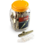 Box mit 30 Stagg Kazoos gold