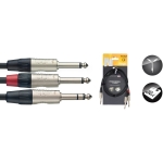 N Serie Y-kabel - stereo Klinke / 2 x mono Klinke
