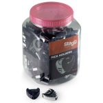 Stagg Plektren Halter Box 100 Stck schwarz und chrom
