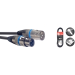 Mikrofonkabel, XLR/XLR (m/f), 10 m, Ring Blau