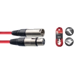 Mikrofonkabel, XLR/XLR (m/f), 10 m, rot