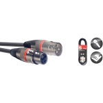 Mikrofonkabel, XLR/XLR (m/f), 10 m, Ring Rot