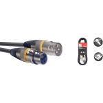 Mikrofonkabel, XLR/XLR (m/f), 1 m (3'), Ring Gelb
