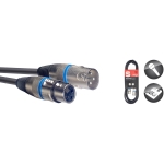 Mikrofonkabel, XLR/XLR (m/f), 3 m, Ring Blau