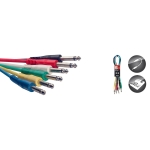 Mono Patchkabel, 6 x Klinke/Klinke (m/m), 30 cm, Kunstoff-Spritzguss
