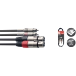 Zwillingskabel, XLR/Cinch (f/m), 60 cm