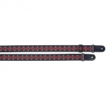 Stagg Nylon Gitarrengurt mit Skull n' Trident Motiv rot