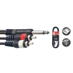 Y-Kabel, Klinke/Cinch (m/m), 3 m, Kunstoff-Spritzguss