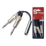 2x Mono Klinkenstecker - Stereo Klinkenbuchse Adapterkabel